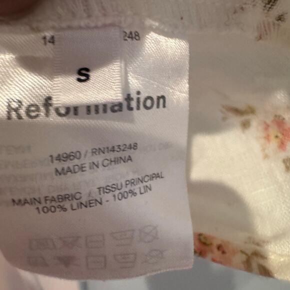 Reformation Women's Bo Linen Floral Print Mini Dress Sleeveless Size Small NWOT - Picture 7 of 12